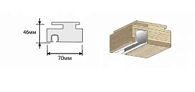 Перекладина Т (п, с напр. П-2)для дверей Браво, Bianco Veralinga (для складных дверей)